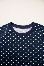 Load image into Gallery viewer, Red Polka Dot Drawstring Wide Leg Long Sleeve Top Pant Set