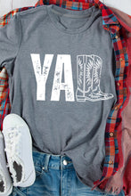Load image into Gallery viewer, Gray YALL Western Boots Printed Tee