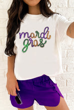 Load image into Gallery viewer, Wisteria Sequin mardi gras Graphic T Shirt
