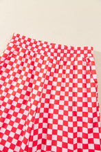 Load image into Gallery viewer, Pink Christmas Slogan Graphic Plaid Contrast Two-piece Pant Set