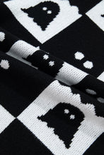 Load image into Gallery viewer, Black High Neck Drop Shoulder Geometric Print Sweater