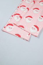 Load image into Gallery viewer, Pink Abstract Santa Pattern Long Sleeve Two Piece Shift Lounge Set