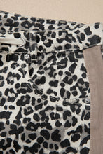 Load image into Gallery viewer, Khaki Leopard Print Drawstring Waist Straight Leg Jeans