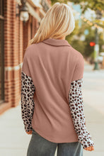 Load image into Gallery viewer, Rose Red Leopard Patched Twisted Ribbed Western Casual Shacket