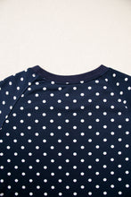 Load image into Gallery viewer, Red Polka Dot Drawstring Wide Leg Long Sleeve Top Pant Set