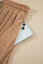 Load image into Gallery viewer, Gray Stripe V Neck Ruffle Contrast Sleeve Top Drawstring Pants 2pcs Set