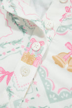 Load image into Gallery viewer, White Long Sleeve Patchwork Shift Christmas Daily Wear Lounge Set