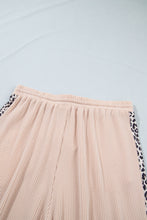 Load image into Gallery viewer, Light French Beige Leopard Print Ribbed Twist Long Sleeve Top Pants Plus Size Set