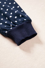 Load image into Gallery viewer, Red Polka Dot Drawstring Wide Leg Long Sleeve Top Pant Set