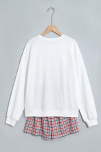 Load image into Gallery viewer, Multicolour Plaid MERRY Holiday Long Sleeve Top and Shorts Set