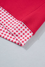 Load image into Gallery viewer, Red Colorblock Polka Dot Contrast Trim Oversized Sweatshirt