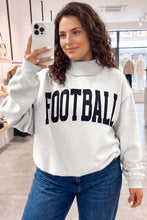 Load image into Gallery viewer, Light Grey GAME DAY/ FOOTBALL Letter Print Reversible Plus Size Sweatshirt