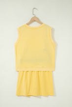 Load image into Gallery viewer, Myosotis 2 Pieces Mineral Wash Cotton Tank Top Lined Split Skort Set