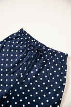 Load image into Gallery viewer, Red Polka Dot Drawstring Wide Leg Long Sleeve Top Pant Set