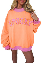 Load image into Gallery viewer, Pink Polka Dot Letter Graphic Colorblock Tunic Sweatshirt