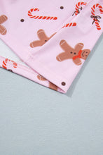 Load image into Gallery viewer, Pink Short Sleeve Placket Shell Button Elastic Waist Lounge Set