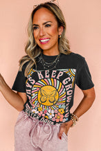 Load image into Gallery viewer, Black Always Keep Growing Butterfly Flower Crewneck Graphic Tee