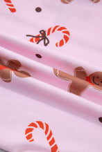 Load image into Gallery viewer, Pink Short Sleeve Placket Shell Button Elastic Waist Lounge Set