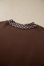 Load image into Gallery viewer, Red Colorblock Polka Dot Contrast Trim Oversized Sweatshirt