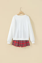 Load image into Gallery viewer, Red Plaid MERRY Holiday Long Sleeve Top and Shorts Set