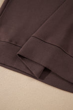 Load image into Gallery viewer, Coffee Solid Color Piping Trim Mock Neck Pullover Drawstring Pants Set