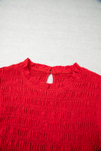 Load image into Gallery viewer, Bright Green Solid Color Smocked Ruffle Hem Long Sleeve Blouse