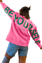 Load image into Gallery viewer, Sachet Pink Slogan Print Round Neck Long Sleeve Sweatshirt