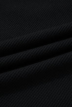 Load image into Gallery viewer, Black Plus Size Textured Contrast Denim Patchwork Button Polo Tee