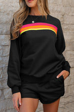 Load image into Gallery viewer, Bonbon Striped Accent Pullover and Shorts Two Piece Casual Set