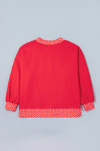 Load image into Gallery viewer, Tomato Red Casual Polka Dot Patchwork Letter Graphic Plus Size Sweatshirt