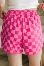 Load image into Gallery viewer, Black Checkered Drawstring Elastic Waist Casual Shorts