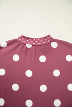 Load image into Gallery viewer, Pink Polka Dot Print Contrast Detail Oversized Tunic Sweatshirt