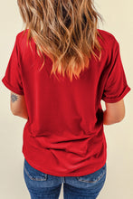 Load image into Gallery viewer, Red Sequin Star Graphic Crewneck T Shirt