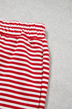 Load image into Gallery viewer, Red Stripe Oversize Mock Neck Sweatshirt and Shorts Set