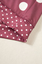 Load image into Gallery viewer, Pink Polka Dot Print Contrast Detail Oversized Tunic Sweatshirt
