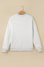 Load image into Gallery viewer, Light Grey High Neck Ribbed Cuff Hem Sweatshirt