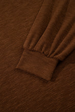 Load image into Gallery viewer, Chestnut Drop Shoulder Long Sleeve Top Elastic Waist Shorts Plus Size Set
