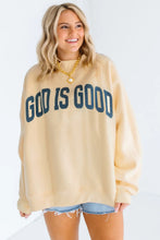 Load image into Gallery viewer, Yellow Jesus Slogan Stand Neck Long Sleeve Oversized Tunic Plus Size Sweatshirt