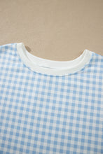 Load image into Gallery viewer, Yellow Gingham Loose Pullover Top Drawstring Shorts Plus Size Set