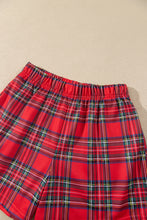 Load image into Gallery viewer, Red Plaid MERRY Holiday Long Sleeve Top and Shorts Set