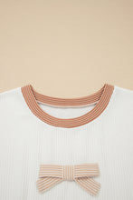 Load image into Gallery viewer, Apricot Bowknot Applique Plus Size Ribbed Top