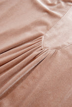 Load image into Gallery viewer, Light French Beige Embroidered Sleeve Velvet Mini Shift Dress