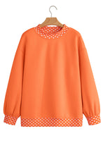 Load image into Gallery viewer, Red Colorblock Polka Dot Contrast Trim Oversized Sweatshirt
