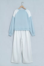Load image into Gallery viewer, Khaki Polka Dot Patchwork Colorblock Long Sleeve Casual Two Piece Pants Set