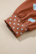 Load image into Gallery viewer, Pink Polka Dot Print Contrast Detail Oversized Tunic Sweatshirt