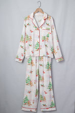 Load image into Gallery viewer, Pink Plaid Snowflake Christmas Gingerbread Man Print Long 2pcs Lounge Set