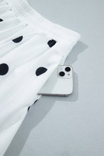 Load image into Gallery viewer, Red Polka Dot Raw Hem Relaxed Pullover Loose Skort Two Piece Set