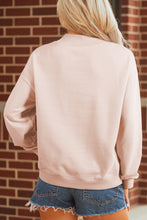 Load image into Gallery viewer, Apricot Pink Bow Knot Duck Faux Patchwork Printed Mock Neck Sweatshirt