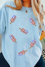 Load image into Gallery viewer, Light Blue Patriotic Sequin Popsicle T Shirt