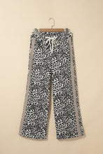 Load image into Gallery viewer, Khaki Leopard Print Drawstring Waist Straight Leg Jeans